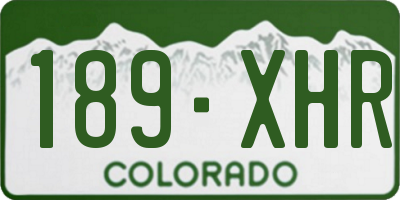 CO license plate 189XHR