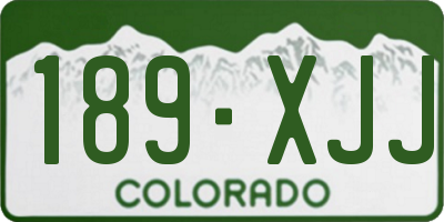 CO license plate 189XJJ