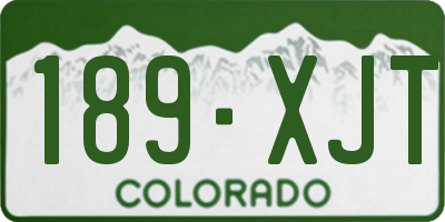 CO license plate 189XJT