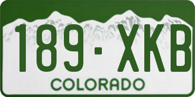 CO license plate 189XKB