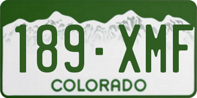 CO license plate 189XMF