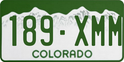 CO license plate 189XMM