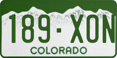 CO license plate 189XON