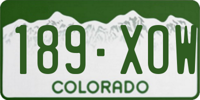 CO license plate 189XOW