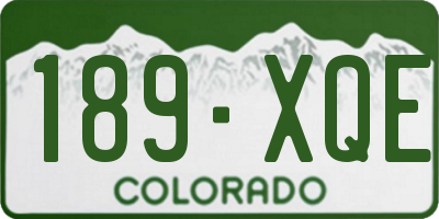 CO license plate 189XQE