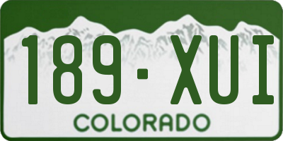 CO license plate 189XUI