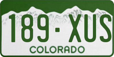 CO license plate 189XUS