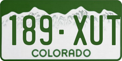 CO license plate 189XUT