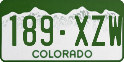 CO license plate 189XZW