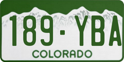 CO license plate 189YBA