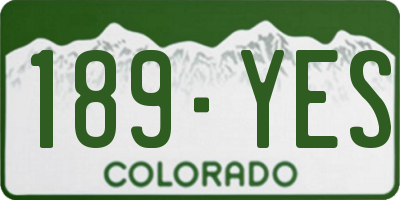 CO license plate 189YES