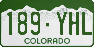 CO license plate 189YHL