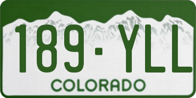 CO license plate 189YLL