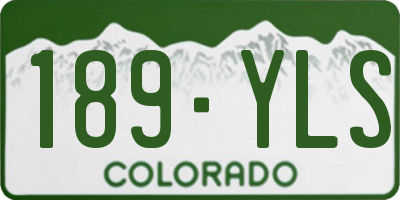 CO license plate 189YLS