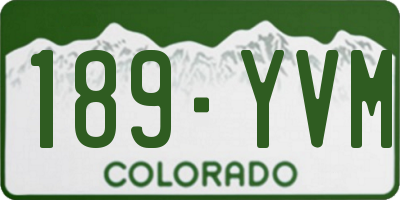 CO license plate 189YVM