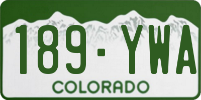 CO license plate 189YWA