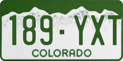 CO license plate 189YXT