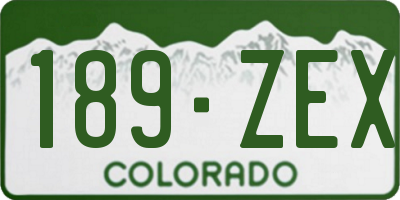 CO license plate 189ZEX