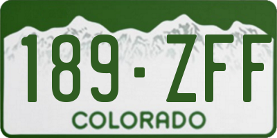 CO license plate 189ZFF