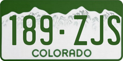 CO license plate 189ZJS