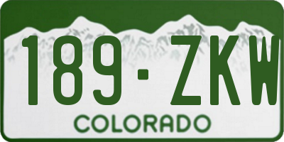 CO license plate 189ZKW