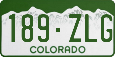CO license plate 189ZLG