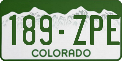 CO license plate 189ZPE
