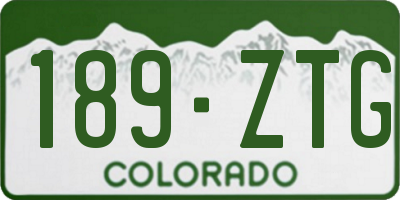 CO license plate 189ZTG