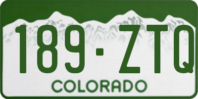 CO license plate 189ZTQ