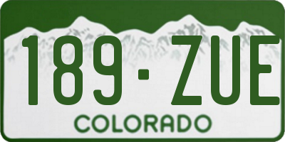 CO license plate 189ZUE