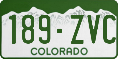 CO license plate 189ZVC