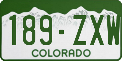 CO license plate 189ZXW