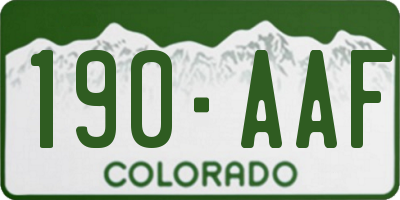 CO license plate 190AAF