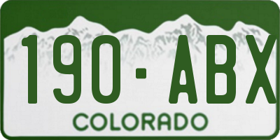 CO license plate 190ABX