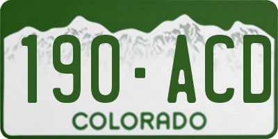 CO license plate 190ACD