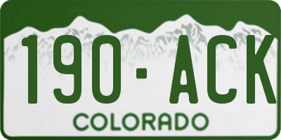 CO license plate 190ACK