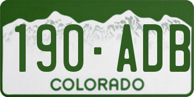 CO license plate 190ADB