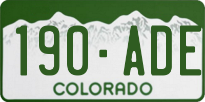 CO license plate 190ADE