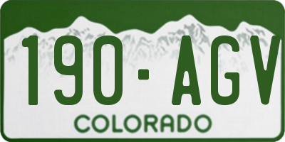CO license plate 190AGV
