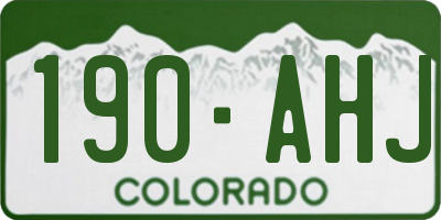 CO license plate 190AHJ