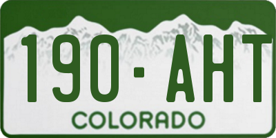 CO license plate 190AHT