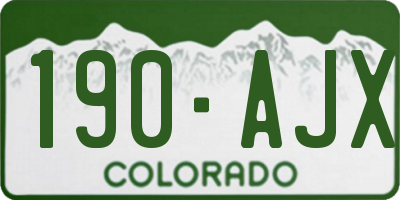 CO license plate 190AJX