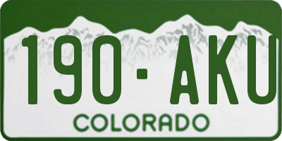 CO license plate 190AKU