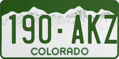 CO license plate 190AKZ