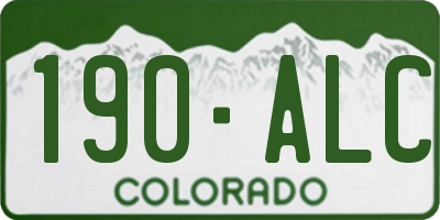 CO license plate 190ALC