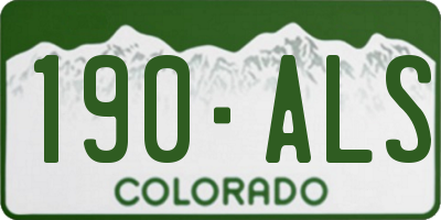 CO license plate 190ALS