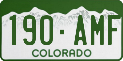 CO license plate 190AMF
