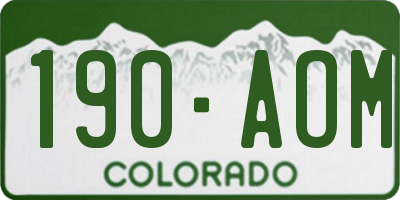 CO license plate 190AOM