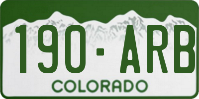 CO license plate 190ARB