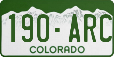 CO license plate 190ARC